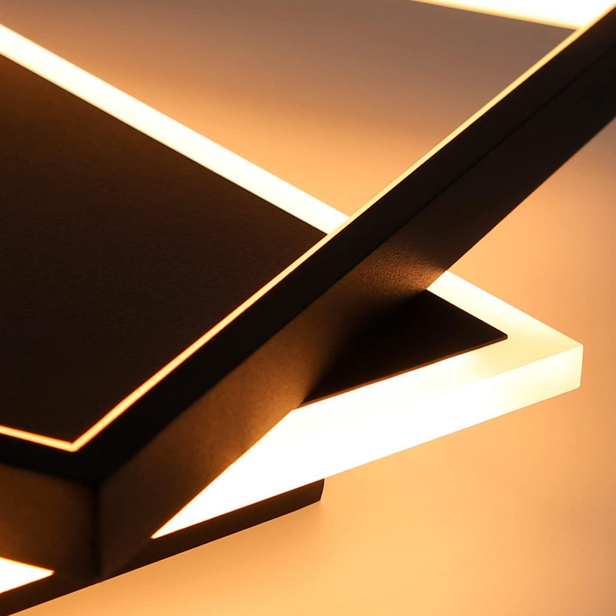 LED-DECKENLEUCHTE Daniela 44/40/6 cm - Schwarz, Metall (44/40/6cm) - ZMH