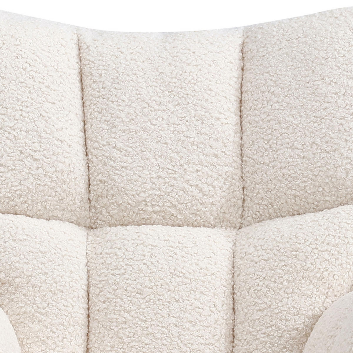 SCHAUKELSESSEL 72/92/98.5 cm Armlehnen Eisenrahmen Teddyfleece Weiß - Weiß, Holz/Textil (72/98/92cm) - Livingandhome