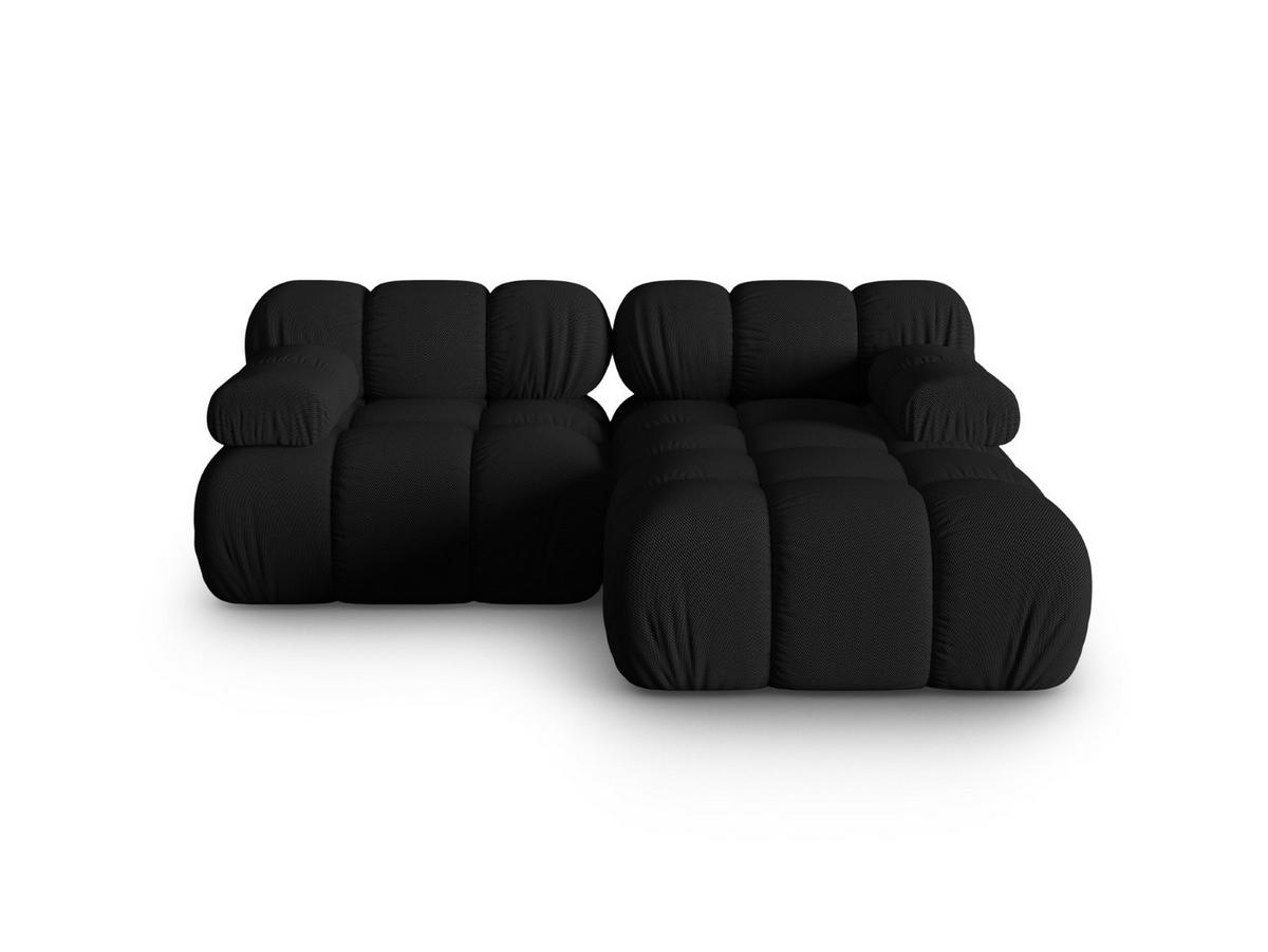 ECKSOFA modular rechts Bellis aus 3D-Stoff schwarz 3 Sitzplätze - Schwarz, Textil (155/188cm) - Micadoni