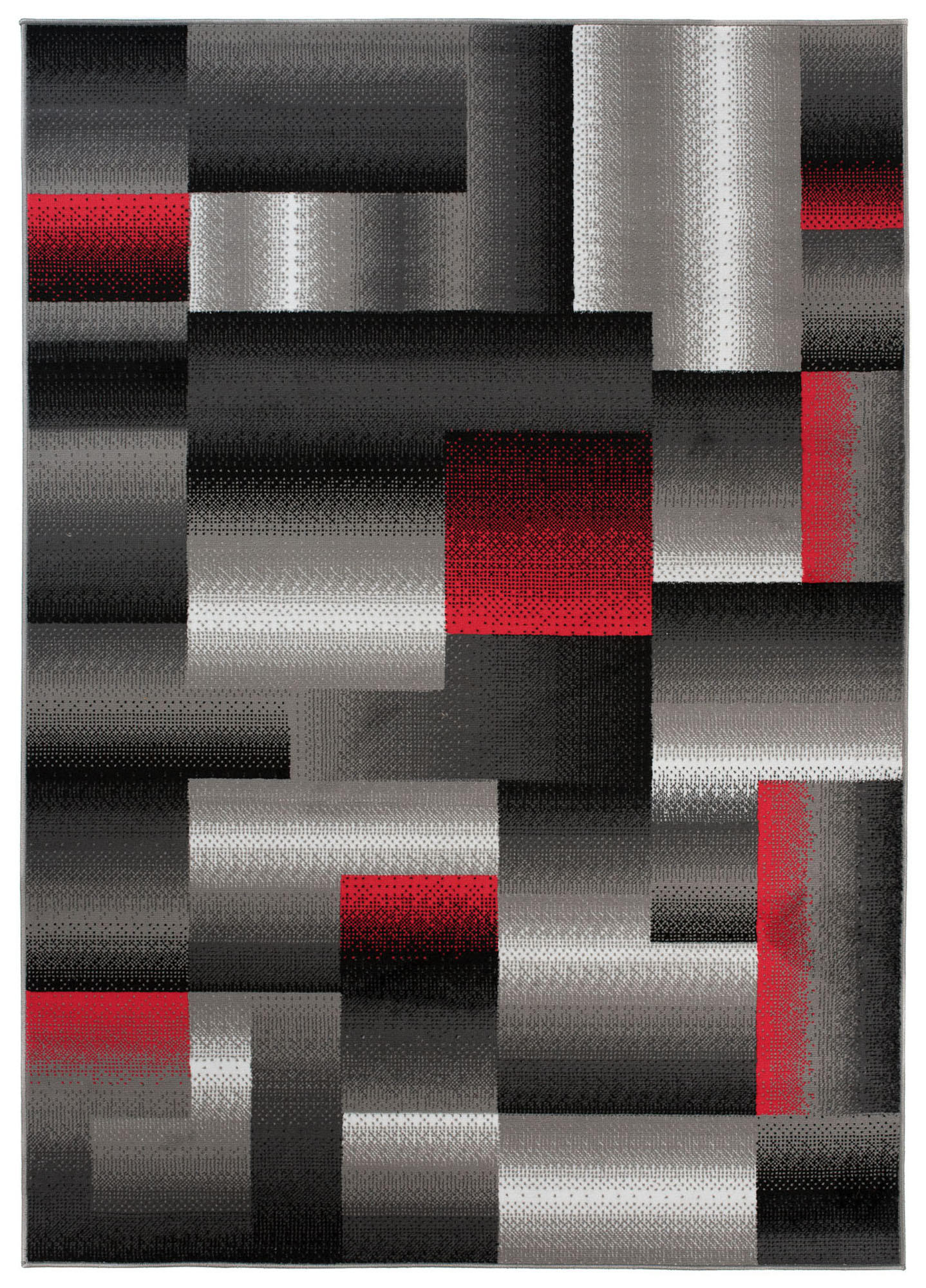 TEPPICH MAYA Rot Vierecke Streifen Verwischt 130/190 cm - Rot, Textil (130/190cm) - Tapiso