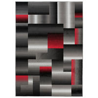 TEPPICH MAYA Rot Vierecke Streifen Verwischt 130/190 cm - Rot, Textil (130/190cm) - Tapiso