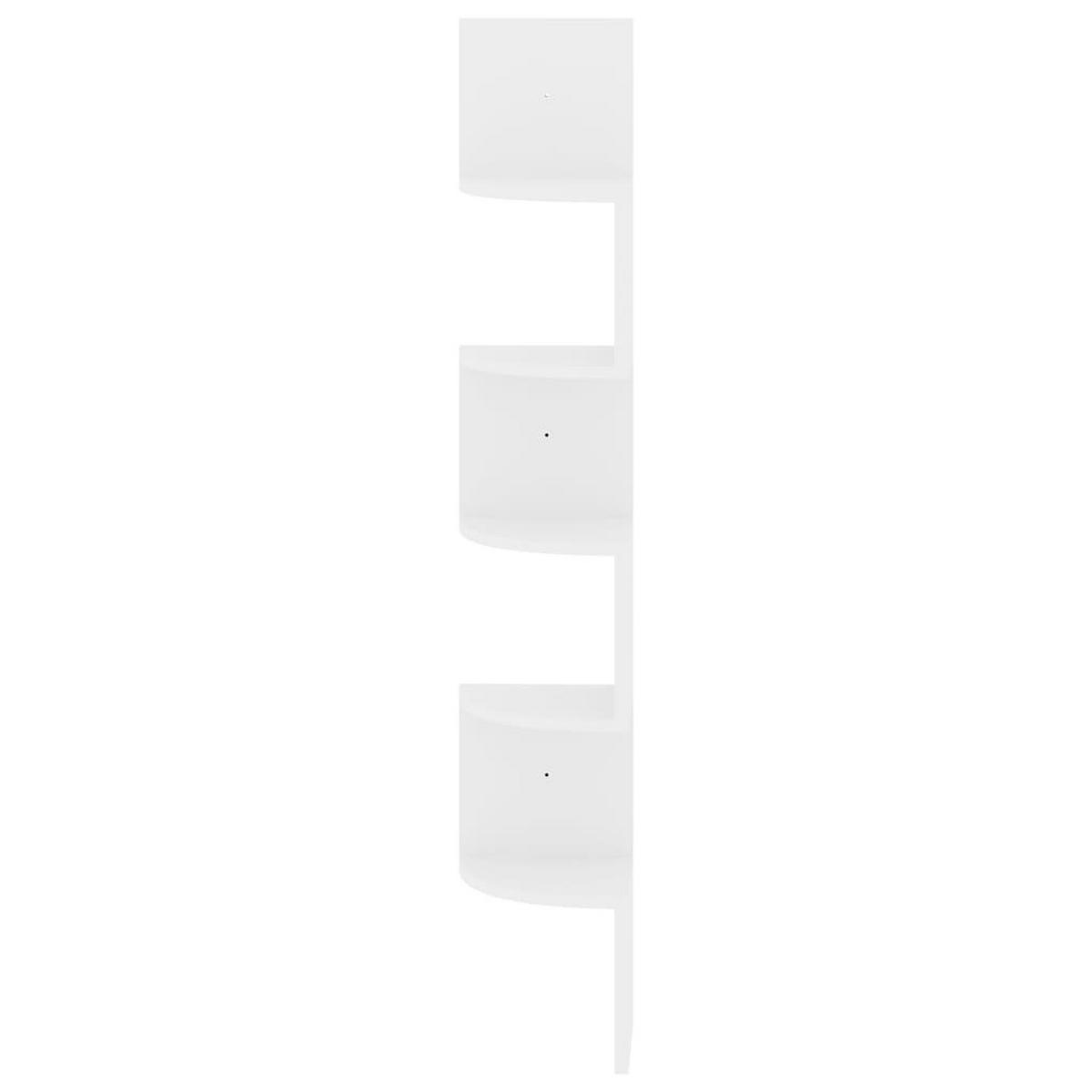 WAND-ECKREGAL Hochglanz-Weiss 19/19/123 Cm Holzwerkstoff - Weiß, Holzwerkstoff (19/123/19cm) - vidaXL