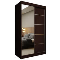 ŠATNÍ SKŘÍŇ S POSUVNÝMI DVEŘMI MIRELLA, 120/216/61 cm 2dveřová se zrcadlem, dekor wenge - barva Wenge, kompozitní dřevo (120/216/61cm) - MASSENO