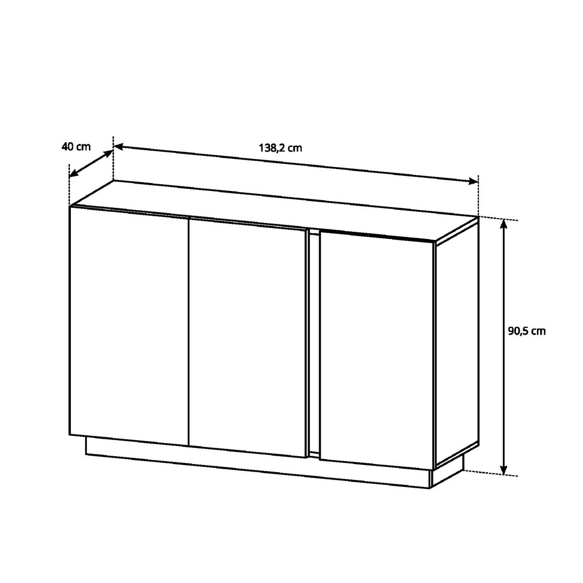 SIDEBOARD ANDEBU KOM2 ABS-Kante Weiß Weiß - Weiß, Glas/Holzwerkstoff (138/91/40cm) - Komodee