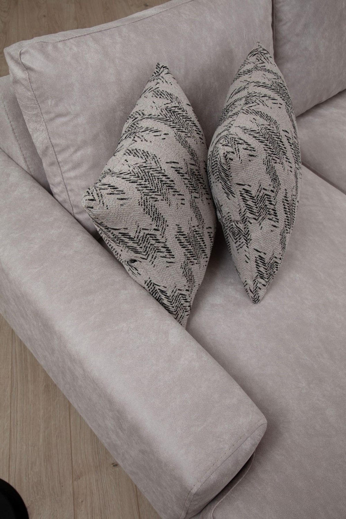 WOHNLANDSCHAFT mit großzügiger Sitzfläche für die ganze Familie - Beige/Schwarz, Holzwerkstoff/Kunststoff (200/90/314cm) - myHomelando