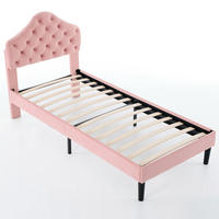 POLSTERBETT 90/200 cm DE-32939 mit verstellbarem Kopfteil Pink - Pink, Metall (90/200cm) - ComfortXL