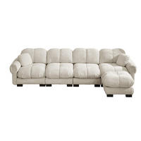 ECKSOFA 330/149/90 cm Hellkhaki Cord mit mobiler Ottomane und 2 kleinen Dekokissen - Kaschmir/Graubraun, Textil (330/149cm) - Oxeza