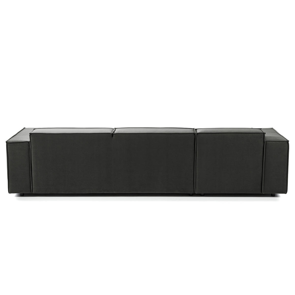 ECKSOFA mit Longchair - Schwarz/Grau, Kunststoff/Textil (294/177cm) - home24