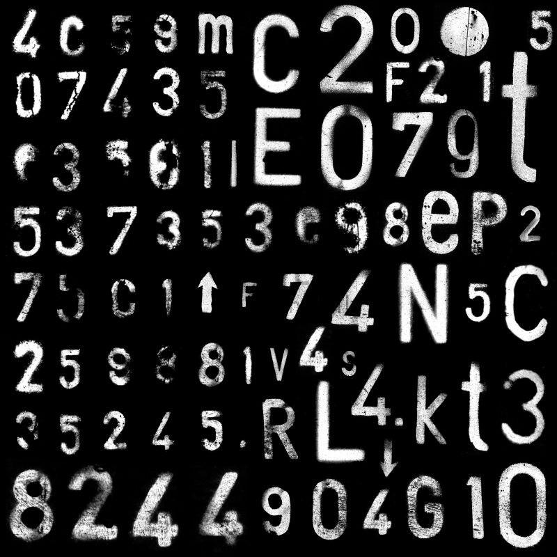 FOTOTAPETE Zahlen und Buchstaben 300 x 279 cm - Schwarz, Papier (300/279cm) - ESTAhome
