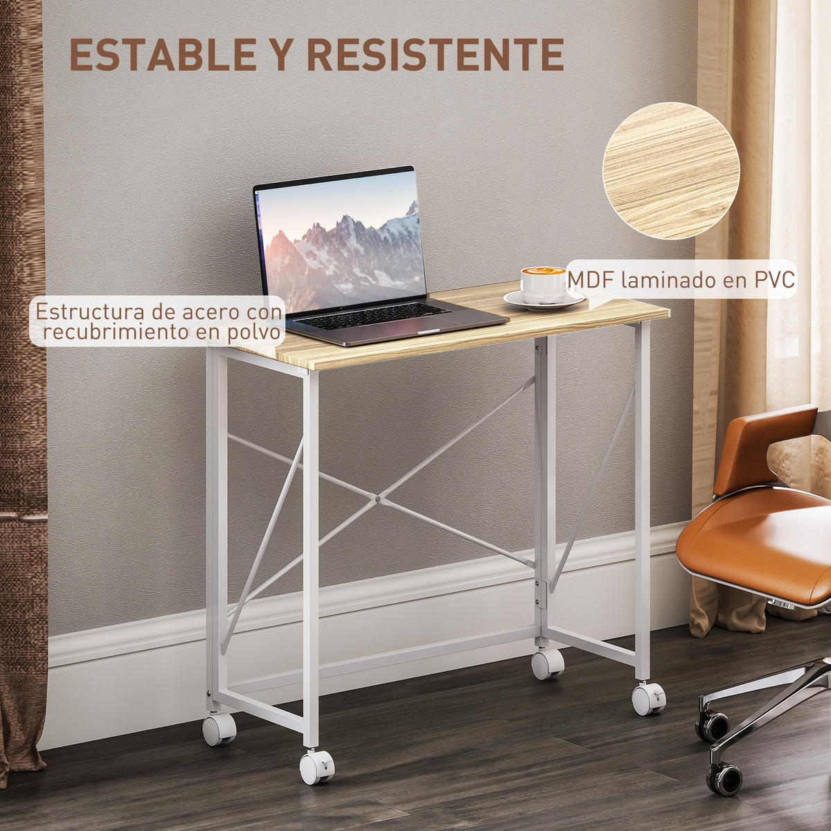 BÜROTISCH Naturholz 1 Stück - Braun, Holzwerkstoff (40/80/75cm) - GiPP
