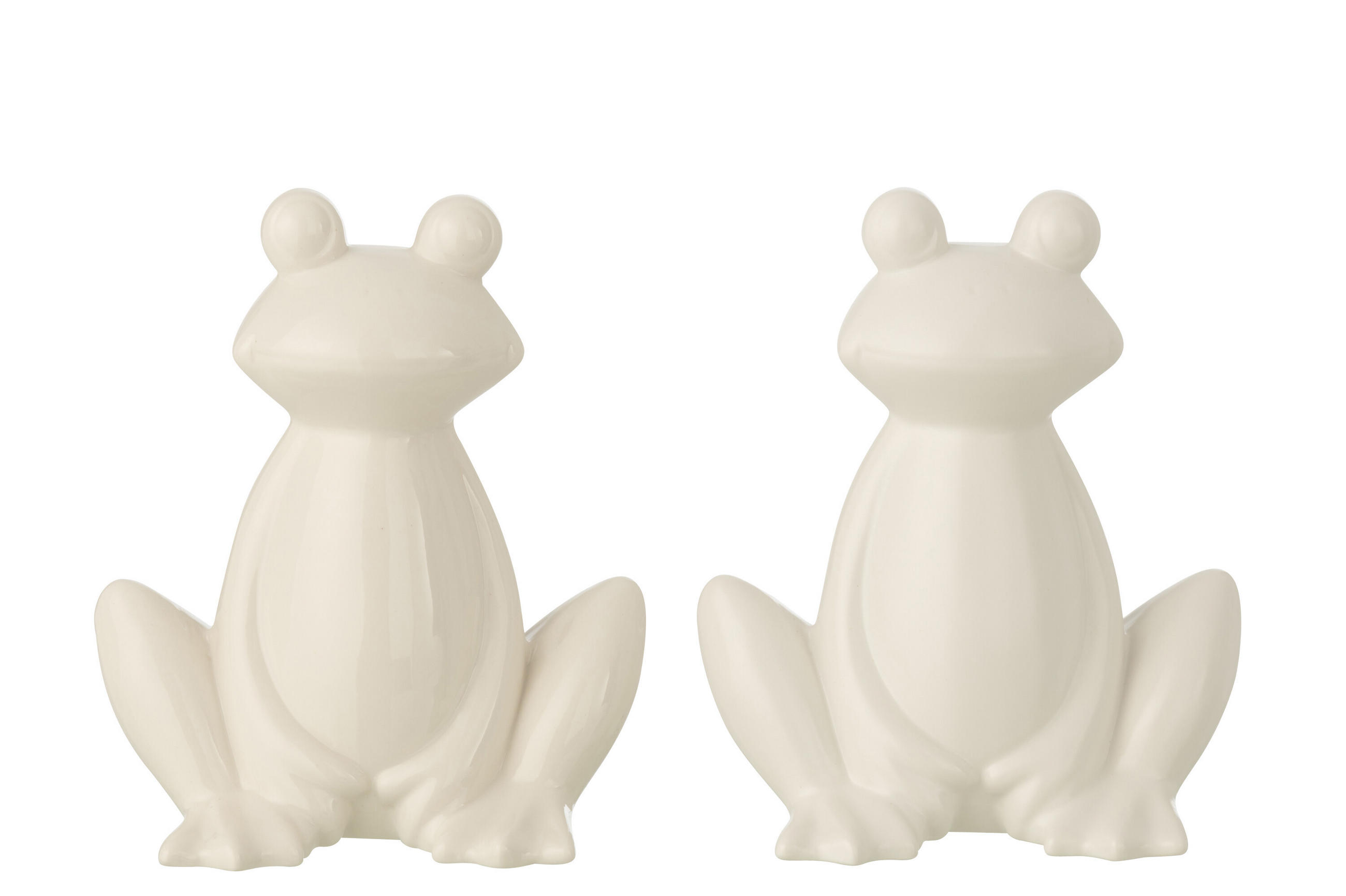 DEKOOBJEKT FROSCH Weiß - Weiß, Keramik (11/18/15.5cm) - J-Line