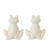 DEKOOBJEKT FROSCH Weiß - Weiß, Keramik (11/18/15.5cm) - J-Line