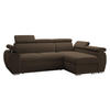 ECKSOFA Boston Mini, Seite: Rechts - 2R+LC - Chromfarben/Braun, Holz/Textil (255/170cm) - MIRJAN24