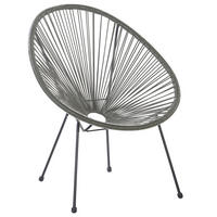 RATTANSTUHL Kunststoff dunkelgrau 70 cm Acapulco II - Schwarz/Grau, Kunststoff (70/87/90cm) - Beliani