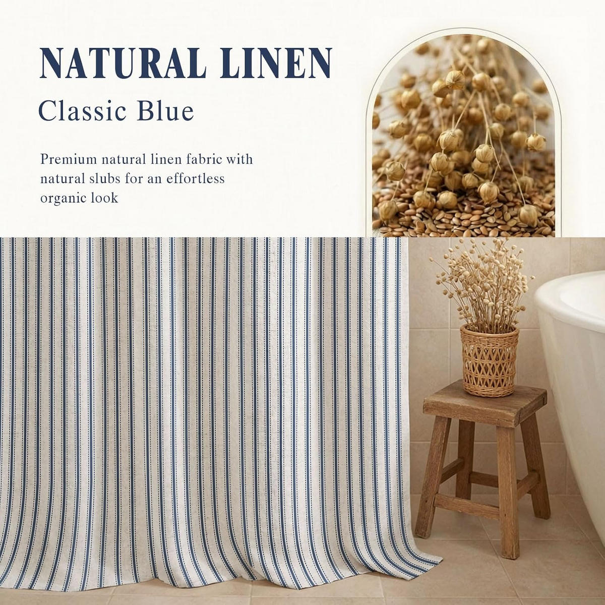 DUSCHVORHANG –Blau (B 220 × H 180 cm) - Blau, Textil (220/180cm)