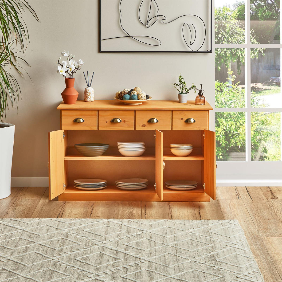 ANRICHTE PARIS - Braun, Holz (116/73/35cm) - IDIMEX