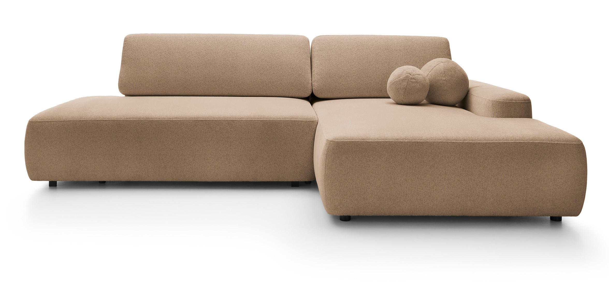 ECKSOFA 275 cm mit Schlaffunktion Orea O, Rechts, Braun - Braun, Holz (164/276cm) - Emporius