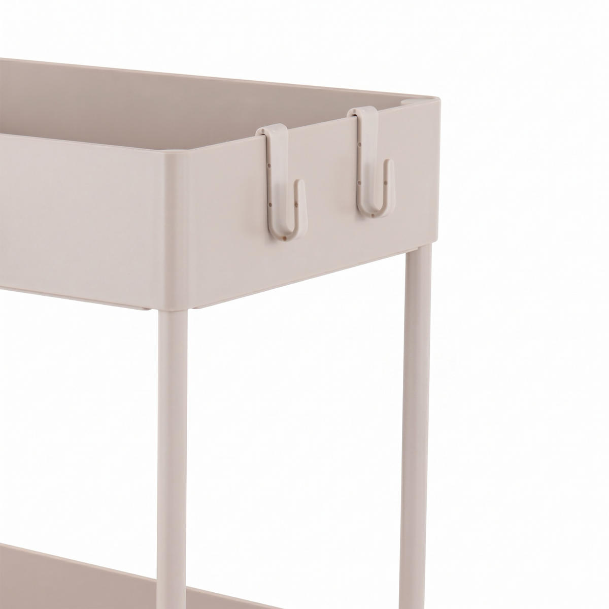 ROLLWAGEN - Beige, Kunststoff/Metall (39.5/38/21.5cm) - Relaxdays