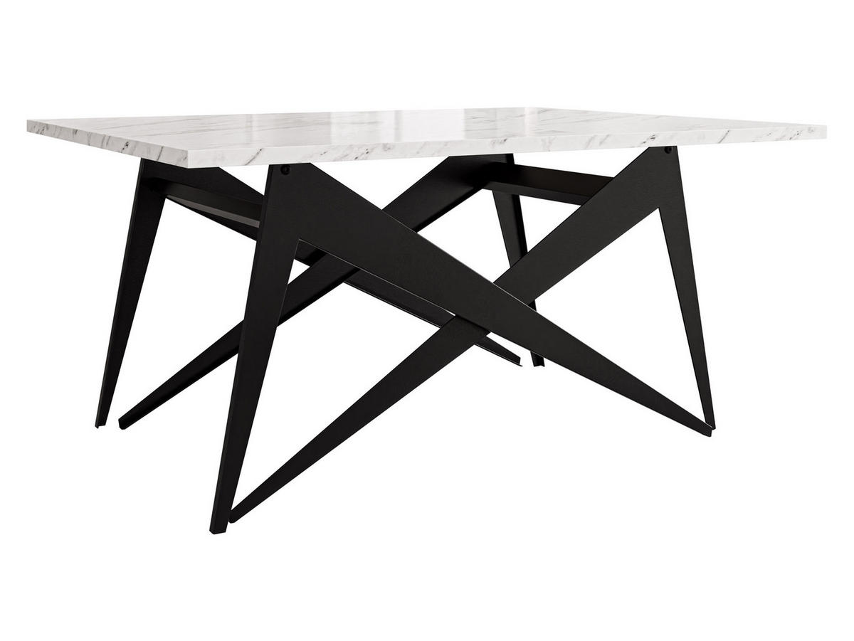 2-IN-1 COUCHTISCH UND ESSTISCH Xena - Schwarz/Weiß, Holzwerkstoff/Metall (70/90/45cm) - MIRJAN24