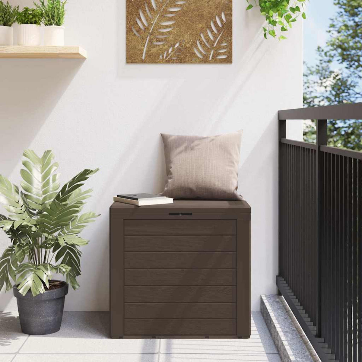 GARTENTRUHE Braun 58,5x46x55 cm Polypropylen - Braun, Kunststoff (58.5/55/46cm) - furnicato
