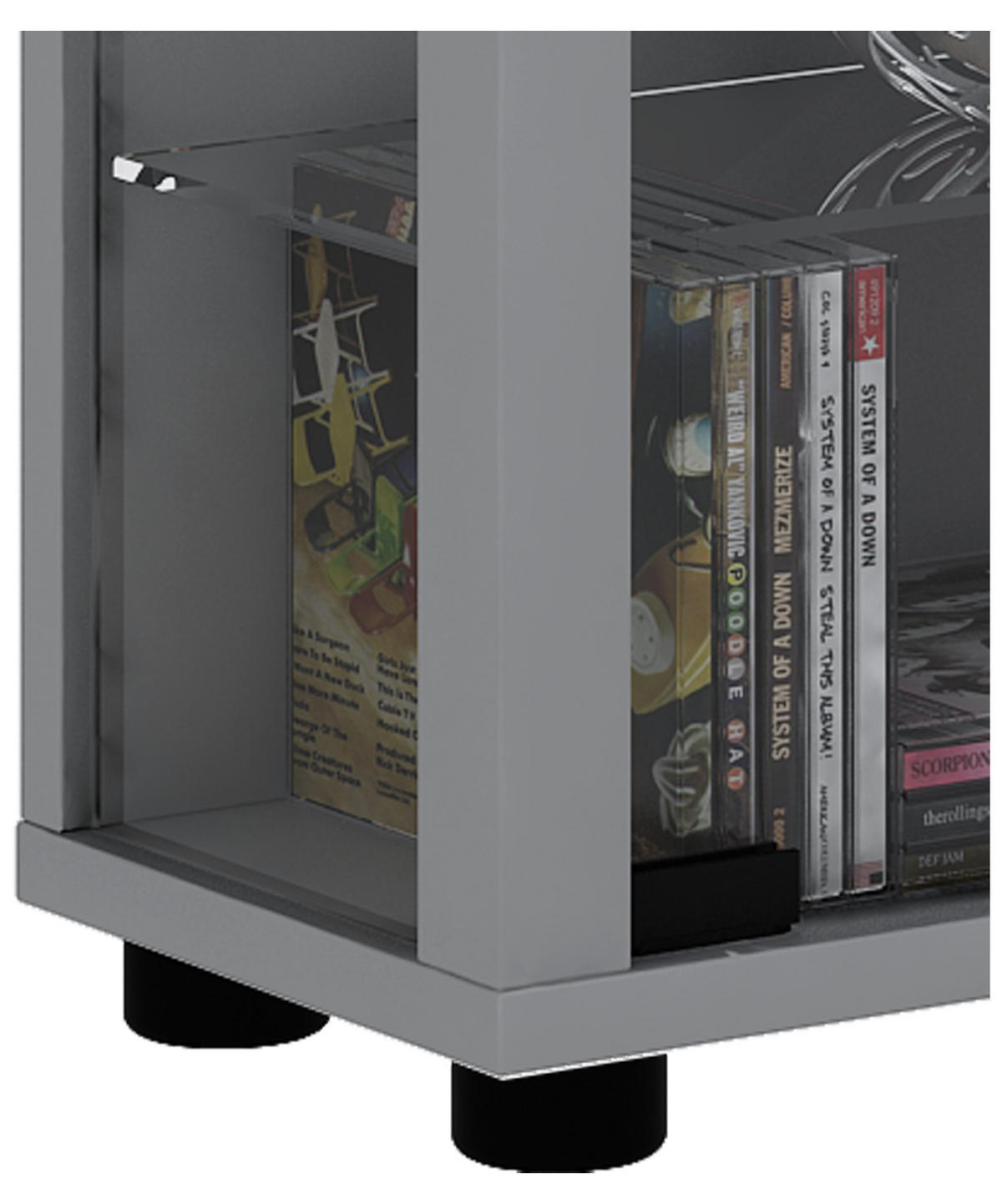 VITRINENSCHRANK Silber - Silberfarben, Holzwerkstoff (59/113/18cm) - ebuy24