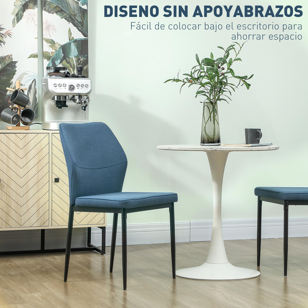STÜHLE Blau 2 Stück - Blau, Naturmaterialien (45/86/57cm) - GiPP