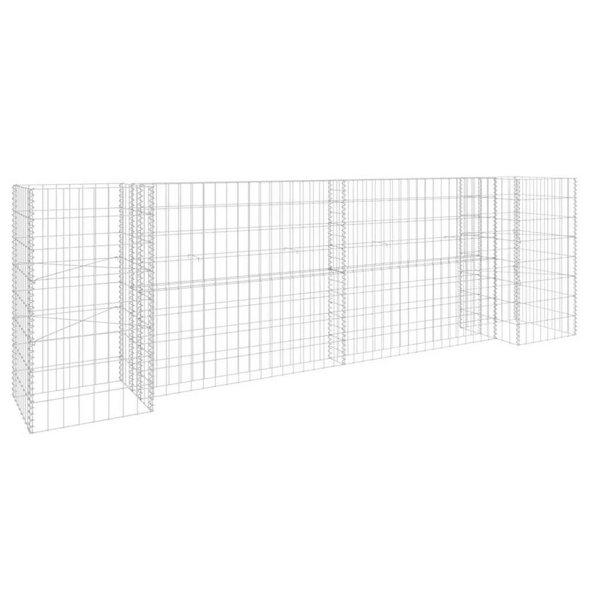 H-FÖRMIGER Gabionen-Pflanzkorb Stahldraht 260x40x80 cm - Silberfarben, Metall (260/80/40cm)
