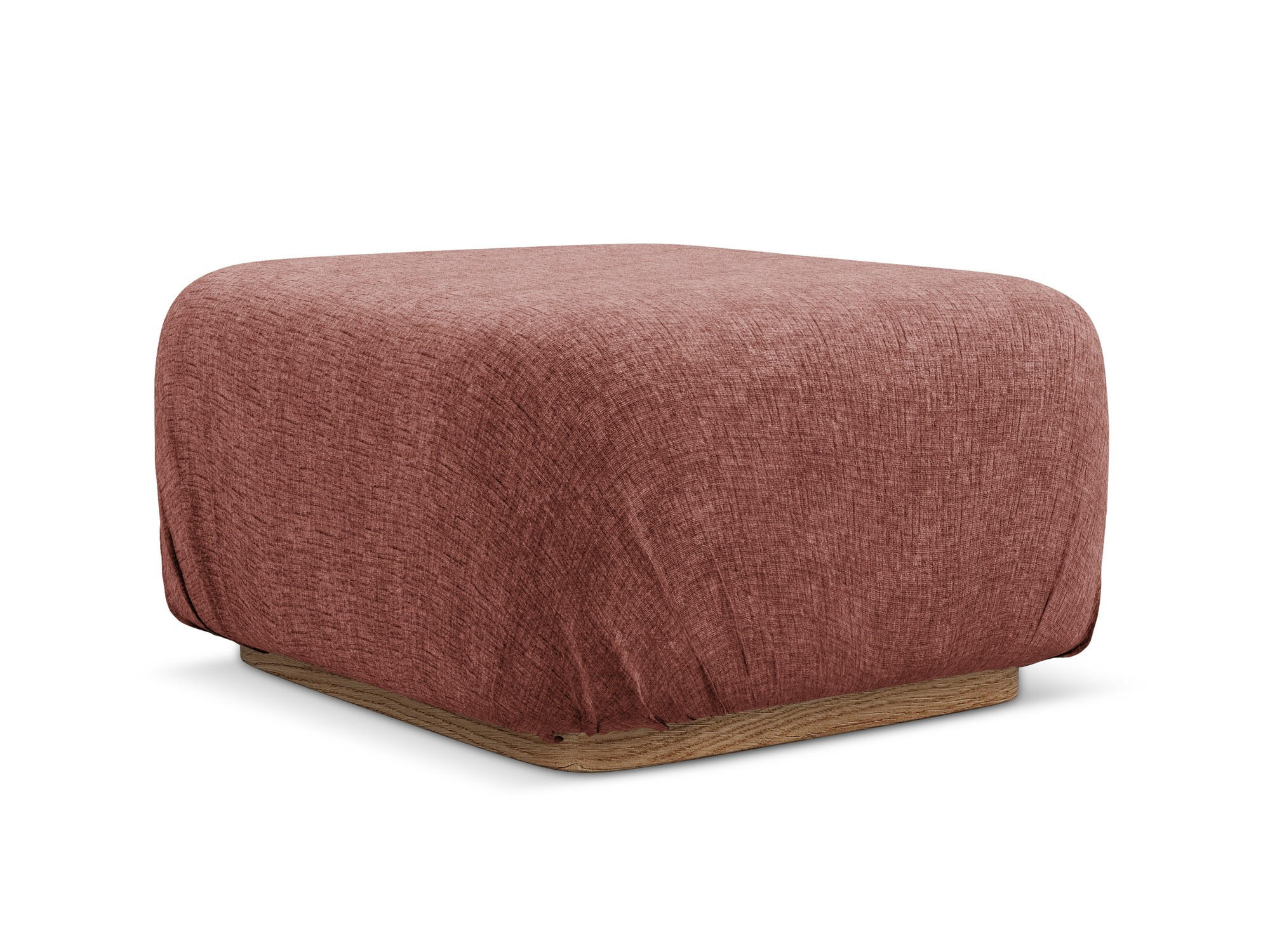 POUF Chenille Stoff Pink - Pink/Hellrosa, Holz/Textil (83/95/41cm) - Makamii