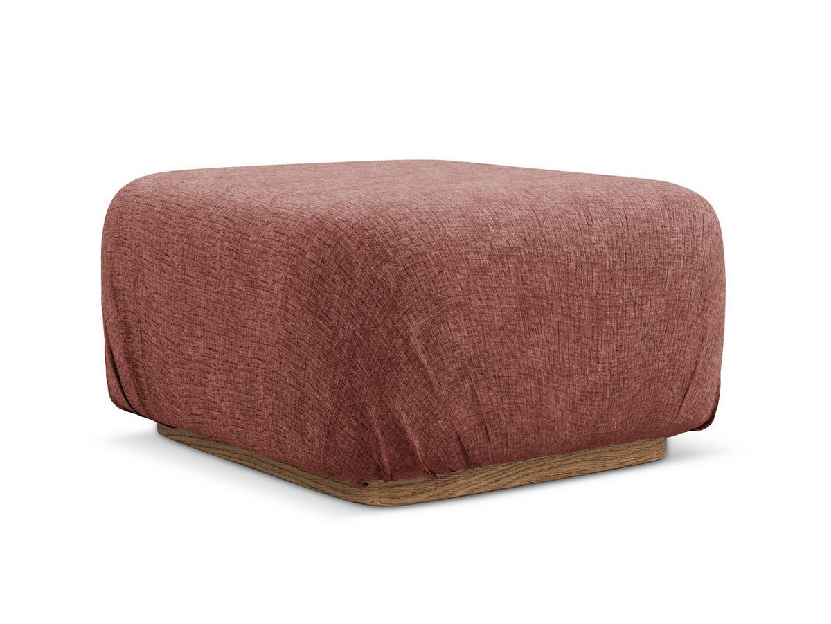 POUF Chenille Stoff Pink - Pink/Hellrosa, Holz/Textil (83/95/41cm) - Makamii