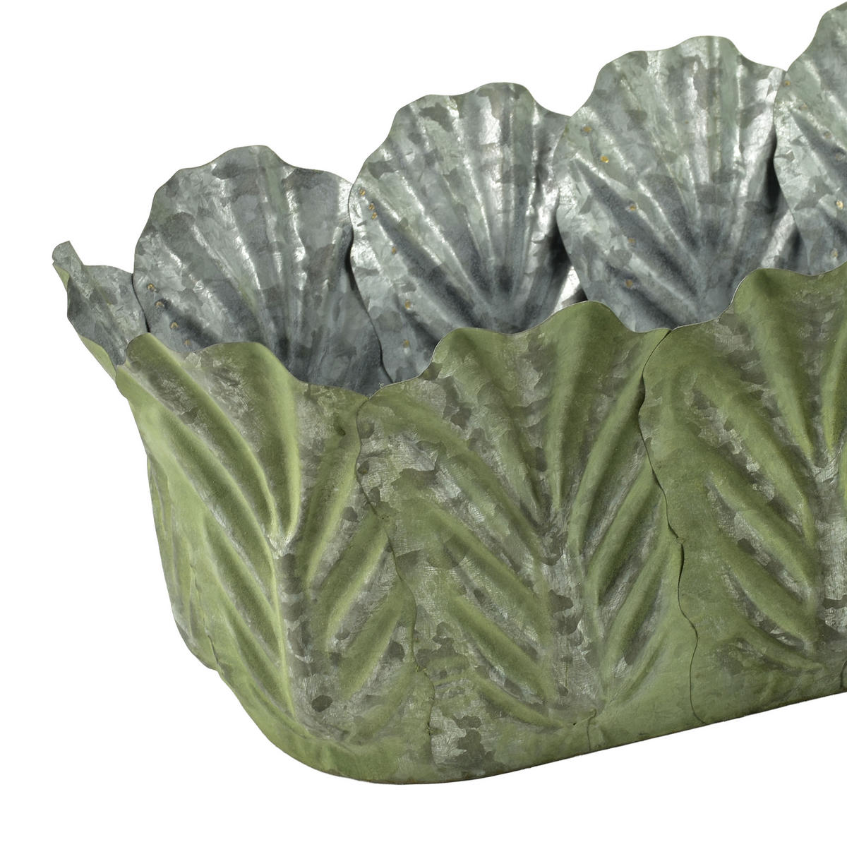 BLUMENTOPF Marina 2er Set Grün 52/24/17 cm Metall - Grün, Metall (24/17/52cm) - Mondex