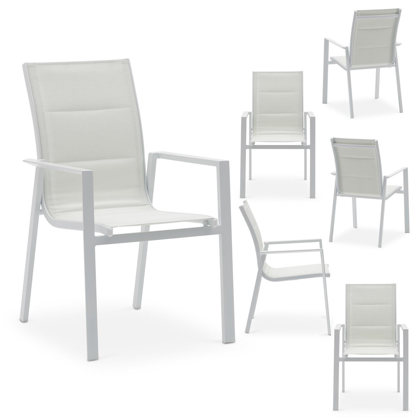 GARTENSTÜHLE TRAPANI 6er-Set weiß - Weiß, Metall (42/91/43cm) - IDIMEX