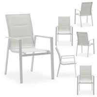 GARTENSTÜHLE TRAPANI 6er-Set weiß - Weiß, Textil (42/91/43cm) - IDIMEX