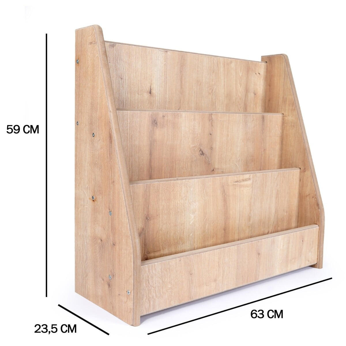 KINDER-BÜCHERREGAL mit eichenoptik 23,5/63/59 cm - Eichefarben, Holzwerkstoff (23.5/59/27cm) - Calicosy