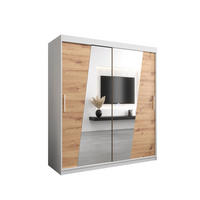 SCHWEBETÜRENSCHRANK 200/180/62 2-türig - Silberfarben/Eiche Artisan, Holz/Kunststoff (180/200/62cm) - Abiks Möbel