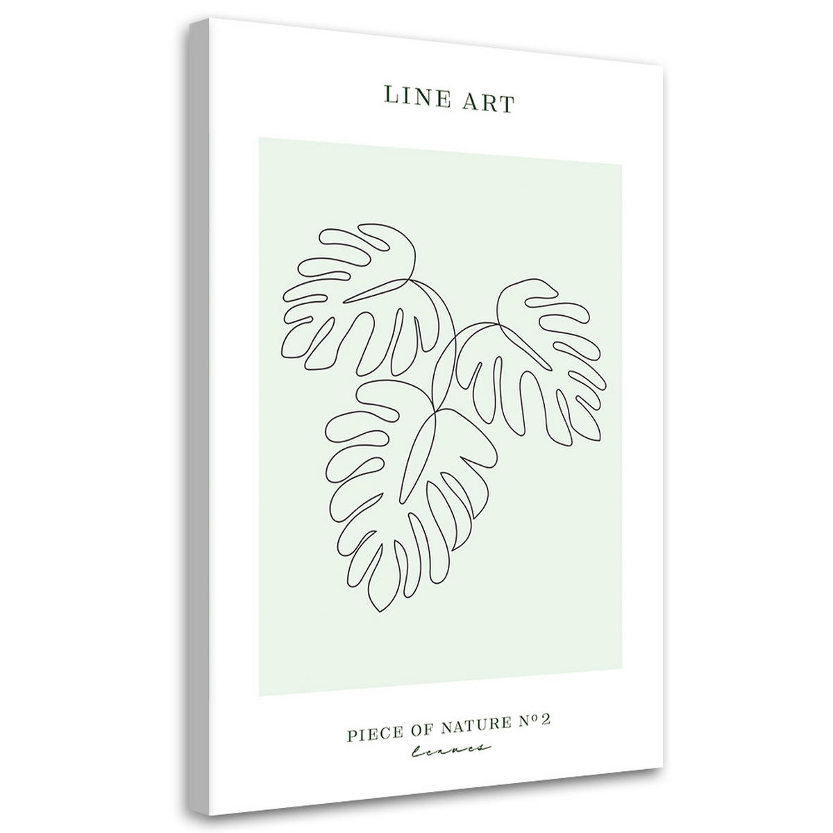 WANDBILD blätter line art - Türkis, Textil (40/60cm) - Feeby