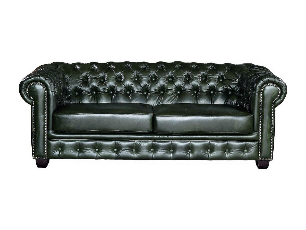 COUCHGARNITUR - 5 Personen - Leder - Tannengrün - BRENTON - Waldgrün, Leder (201/73/96cm) - Vente-Unique
