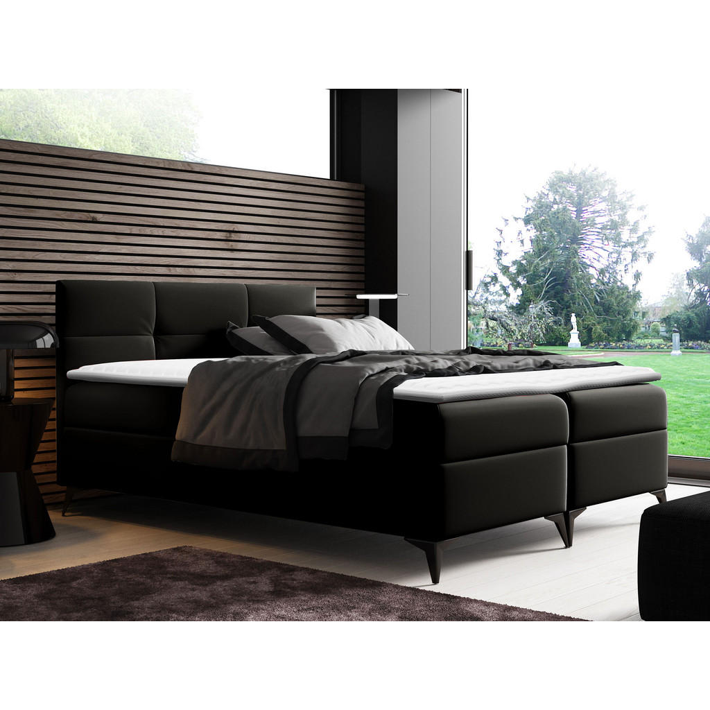 Thumbnail - Mirjan24 Boxbett, Schwarz, Holz, H3, 200x200 cm, Schlafzimmer, Betten, Boxspringbetten
