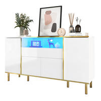 SIDEBOARD 150/40/80 cm weiß aus MDF mit LED-Beleuchtung - Weiß, Holzwerkstoff (150/80/40cm) - OKWISH