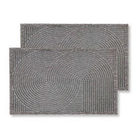 FUSSMATTE FÜR INNEN UND AUßEN GRAPHIC DELUXE 2ER SET - Silberfarben, Textil (45/75cm) - Astra