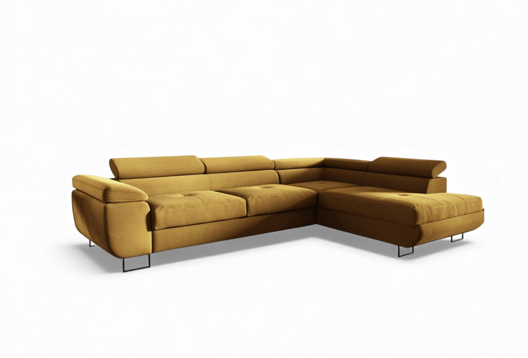 ECKSOFA Declan Mit Schlaffunktion - Gelb, Holzwerkstoff/Textil (277/203cm) - Fun Möbel