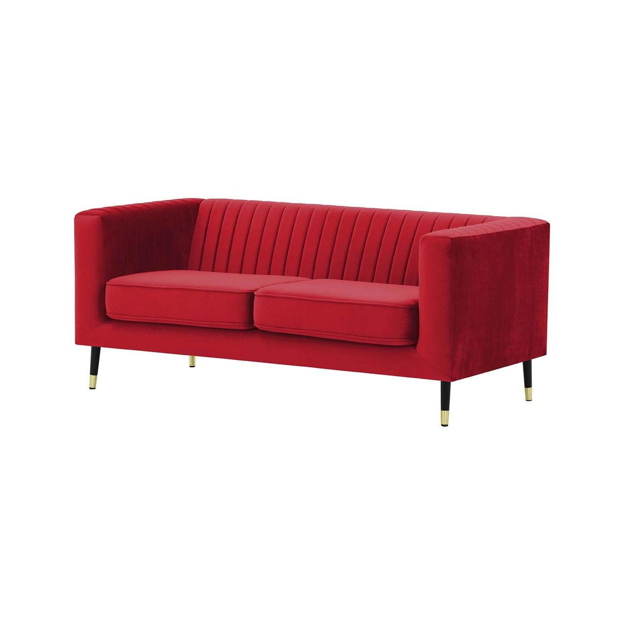 ZWEISITZER-SOFA Slender-Velluto 7 - Rot, Holz/Textil (170/71/83cm) - SLF24