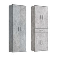 MEHRZWECKSCHRANK SET Der Allzweckwaffe - Silberfarben/Hellgrau, Holzwerkstoff (60/180/34cm) - Mokebo