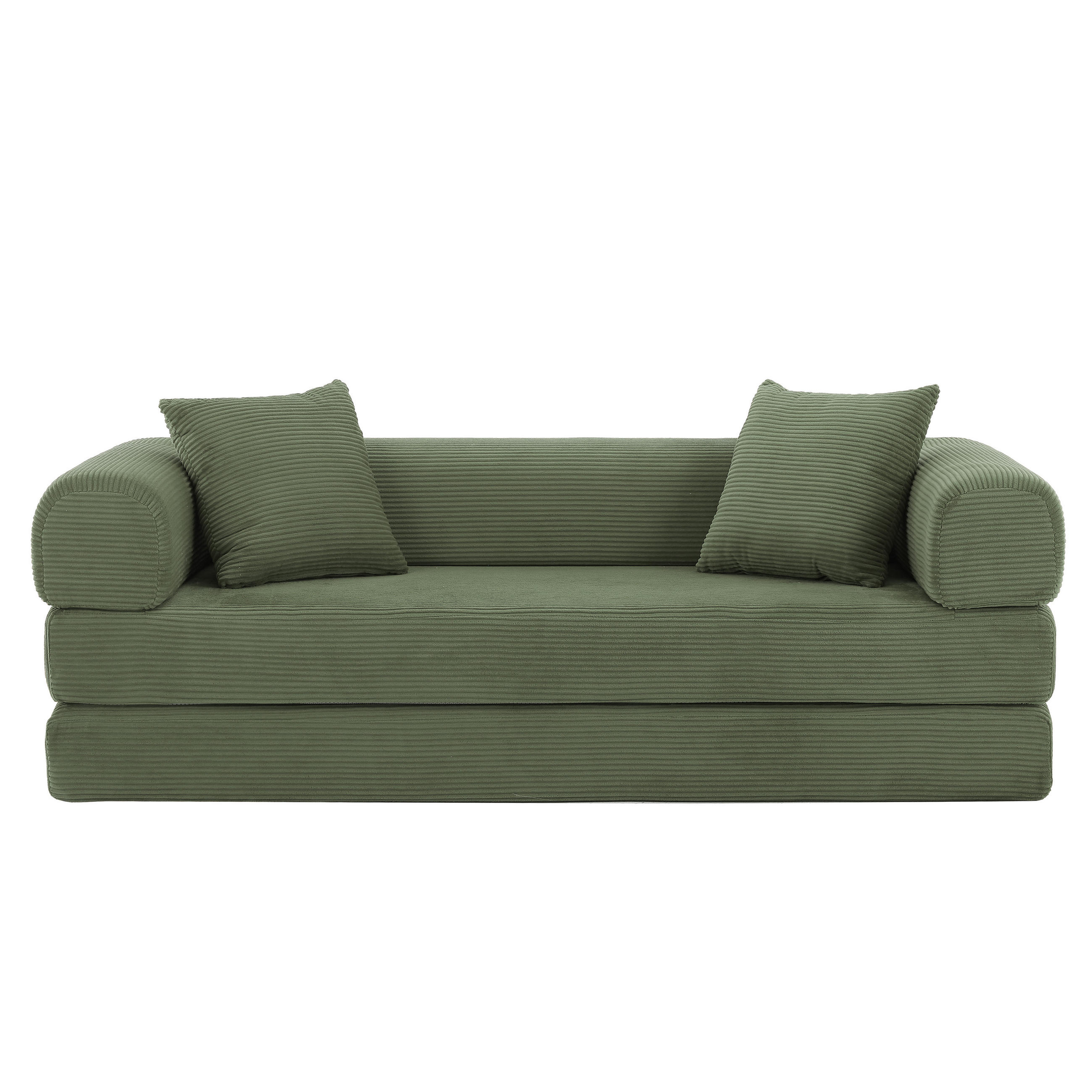 SCHLAFSOFA 2-Sitzer Sofa mit Schlaffunktion,Cord,Grün - Grün, Textil (200/60/76cm) - LVHOM