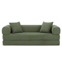 SCHLAFSOFA 2-Sitzer Sofa mit Schlaffunktion,Cord,Grün - Grün, Textil (200/60/76cm) - LVHOM