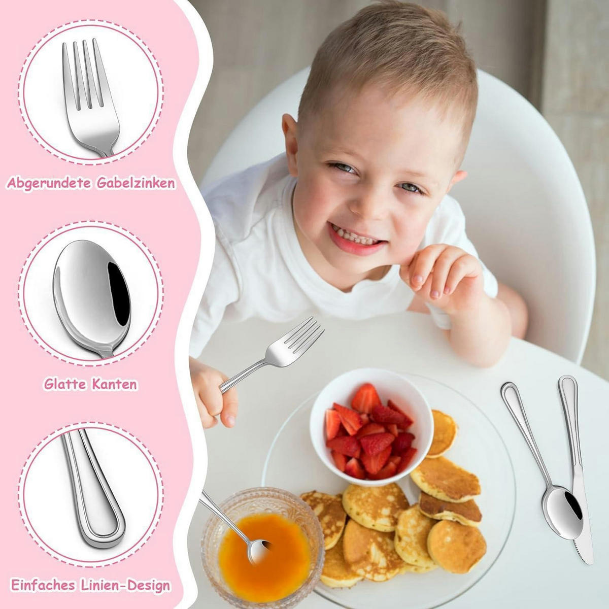 KINDERBESTECK 16-teiliges Set Edelstahl - Silberfarben, Metall