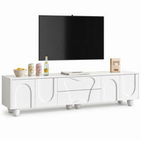 TV-ELEMENT mit Stauraum 180 x 40 x 42 cm Weiß mit Holzbeinen - Weiß, Holzwerkstoff (40/42/180cm) - Beauniv