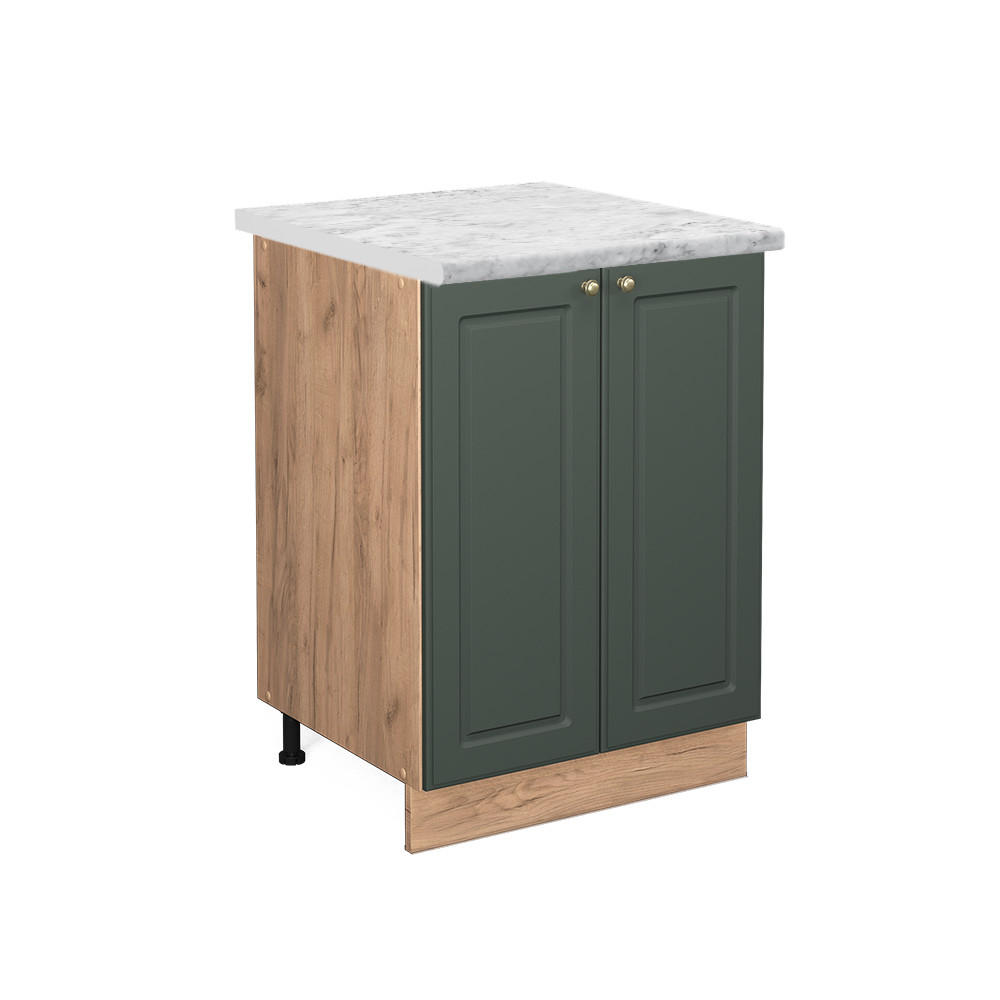 KÖKSUNDERSKÅP Fame-Line Grönt och guld lanthus 60 cm , AP Marble Grön, Ekfärgad 82/60/60 cm