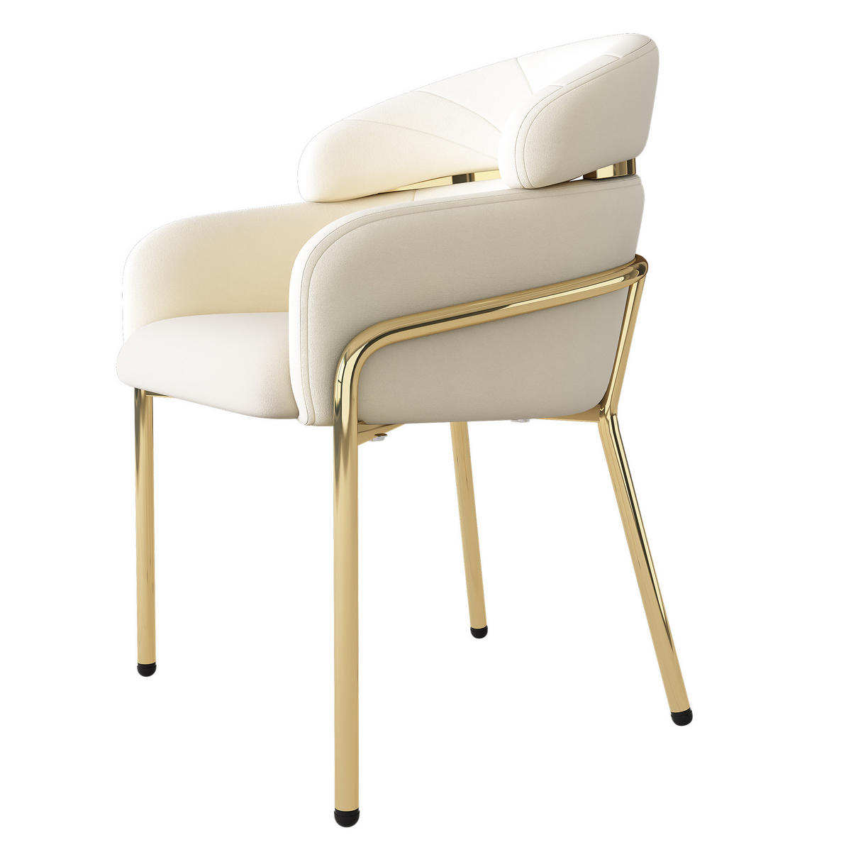 ESSZIMMERSTUHL Samt Beige mit Metallbeinen - Beige, Metall (53/79/53cm) - Meubliv
