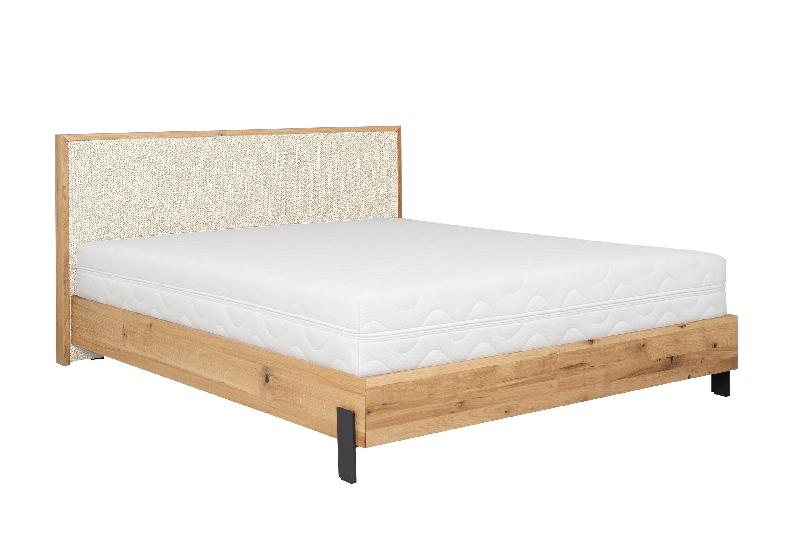 POLSTERBETT mit Matratze PRATO, Ecru, 180x200 cm - Ecru, Textil (180/200cm) - KS Home Concept