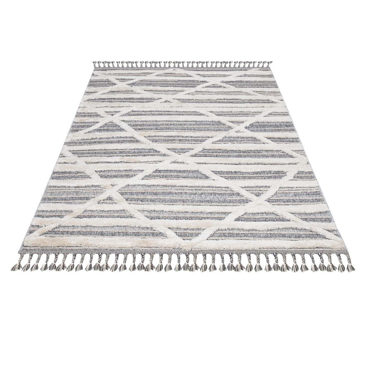 KURZFLOR-TEPPICH Valencia 810 Graublau/ Creme 160x230 cm - Blau/Creme, Textil (160/230cm) - carpet city